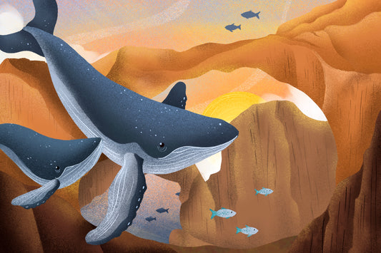 Sky Whales - Greeting Card