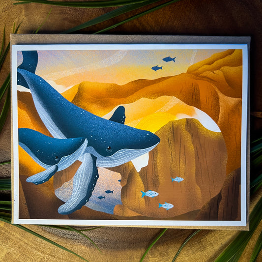 Sky Whales - Greeting Card